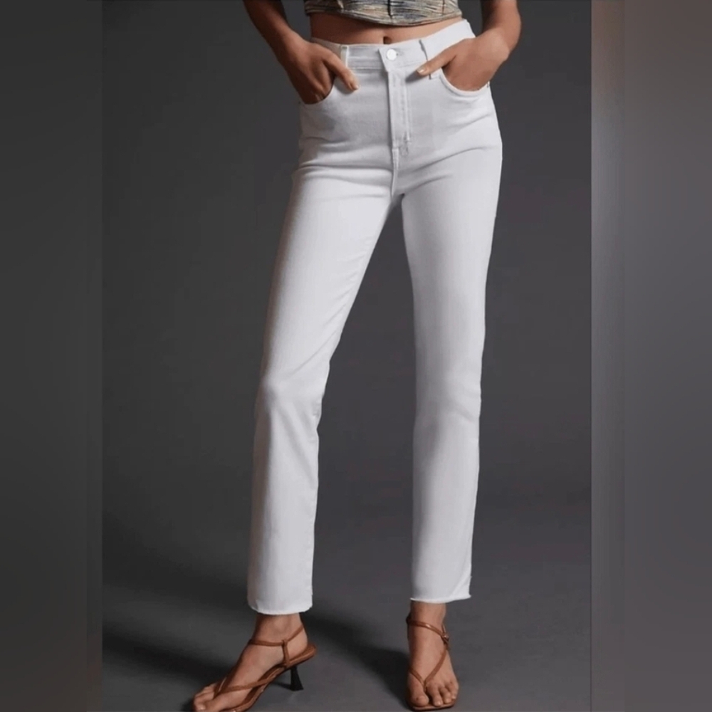 NWT EDWIN Bree High Rise Slim Straight Jeans Optic White – Size 27